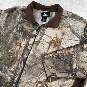 Realtree Jacket Mens 2XL Camo Fleece Full Zip Sweatshirt Hunting Lightweight Y2K